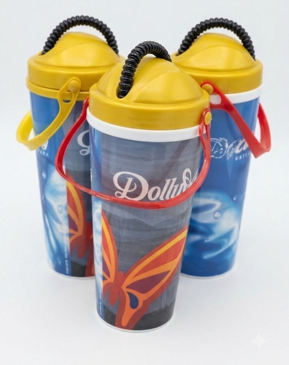 Dollywood TUMBLER Splash Country 24Oz Butterfly Travel Cup Whirley Set of 3